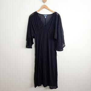 ModCloth Promised You Heaven Mesh Sparkle Midi Dress - Black Metallic NWT Small